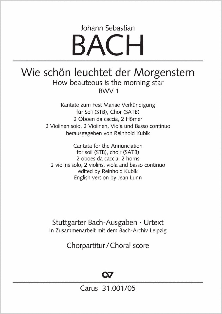 Wie schon leuchtet der Morgenstern (How beauteous is the morning star) STB scores gallery preview page 1