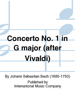 Book cover for Concerto No. 1 In G Major (After Vivaldi)