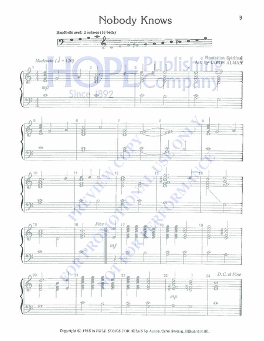 Folk Songs for Bells Folk Songs for Bells 2-Octaves scores gallery preview page 10