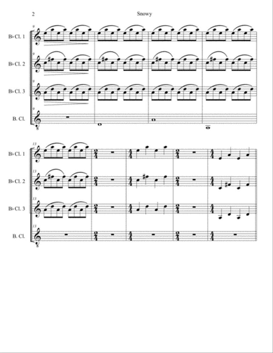 Snowy (from Undertale) Woodwind Quartet scores gallery preview page 2