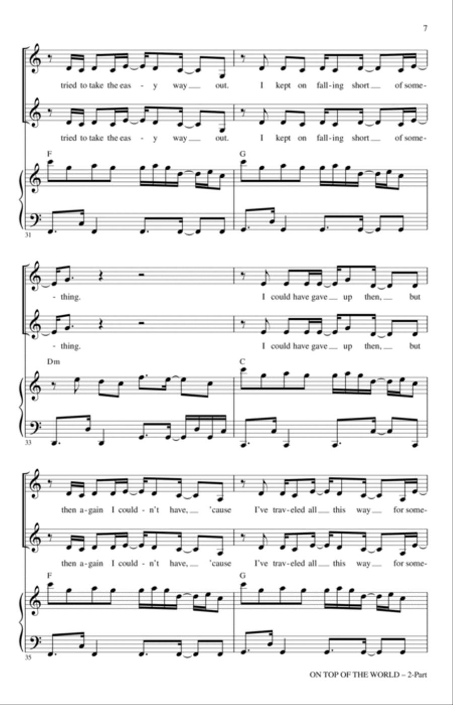 On Top Of The World On Top Of The World 2-Part scores gallery preview page 6