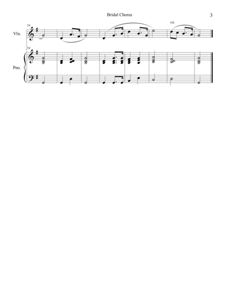 Bridal Chorus (Here Comes the Bride) for Solo Violin and Piano image number null