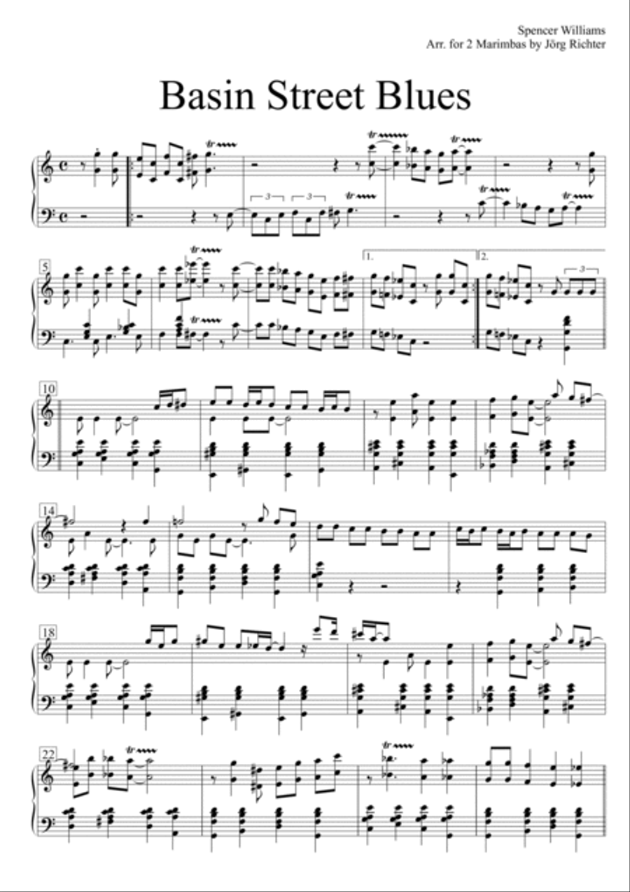 Basin Street Blues Percussion Ensemble scores gallery preview page 2