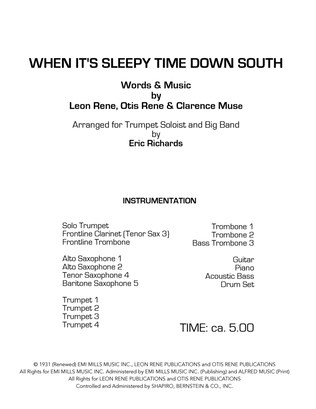 Book cover for When It's Sleepy Time Down South