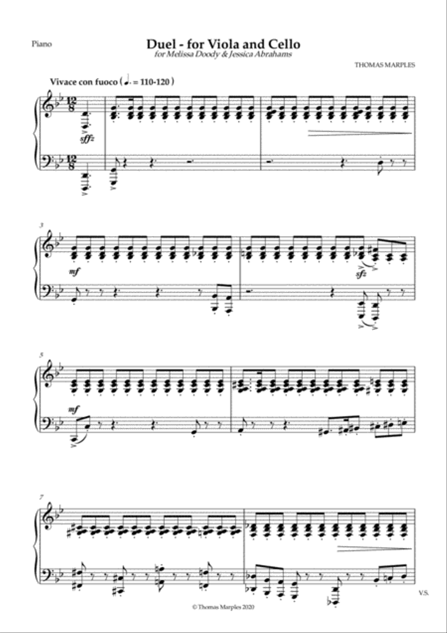 Duel: for Viola and Cello - Piano Viola scores gallery preview page 1