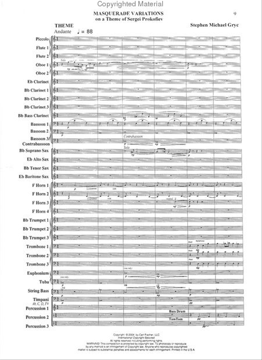 Masquerade Variations Concert Band scores gallery preview page 2