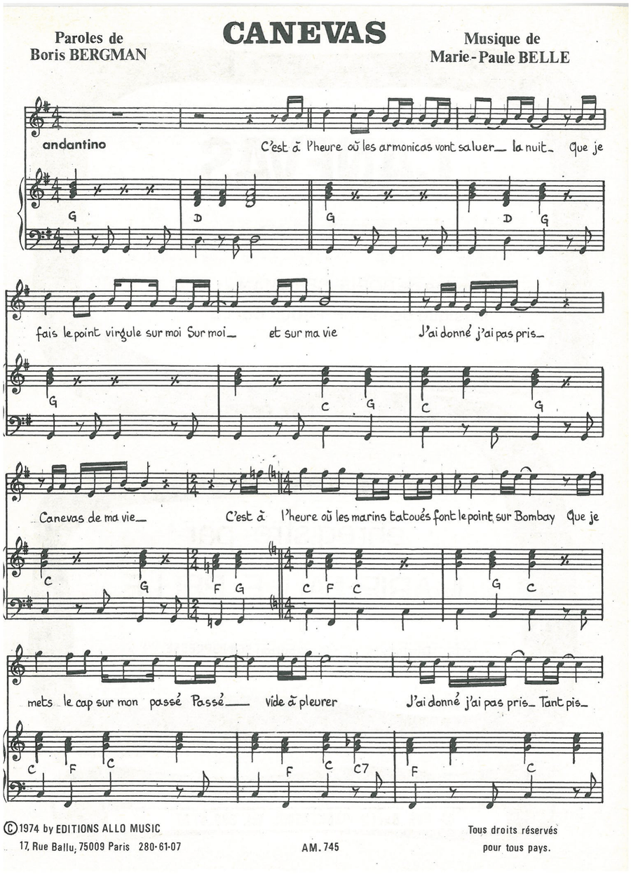 Canevas Canevas Piano, Vocal scores gallery preview page 1