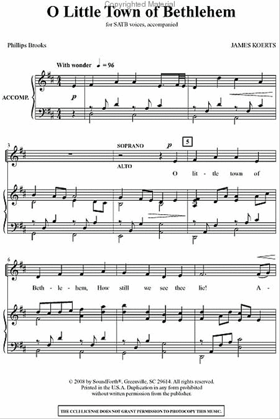 O Little Town of Bethlehem 4-Part scores gallery preview page 2