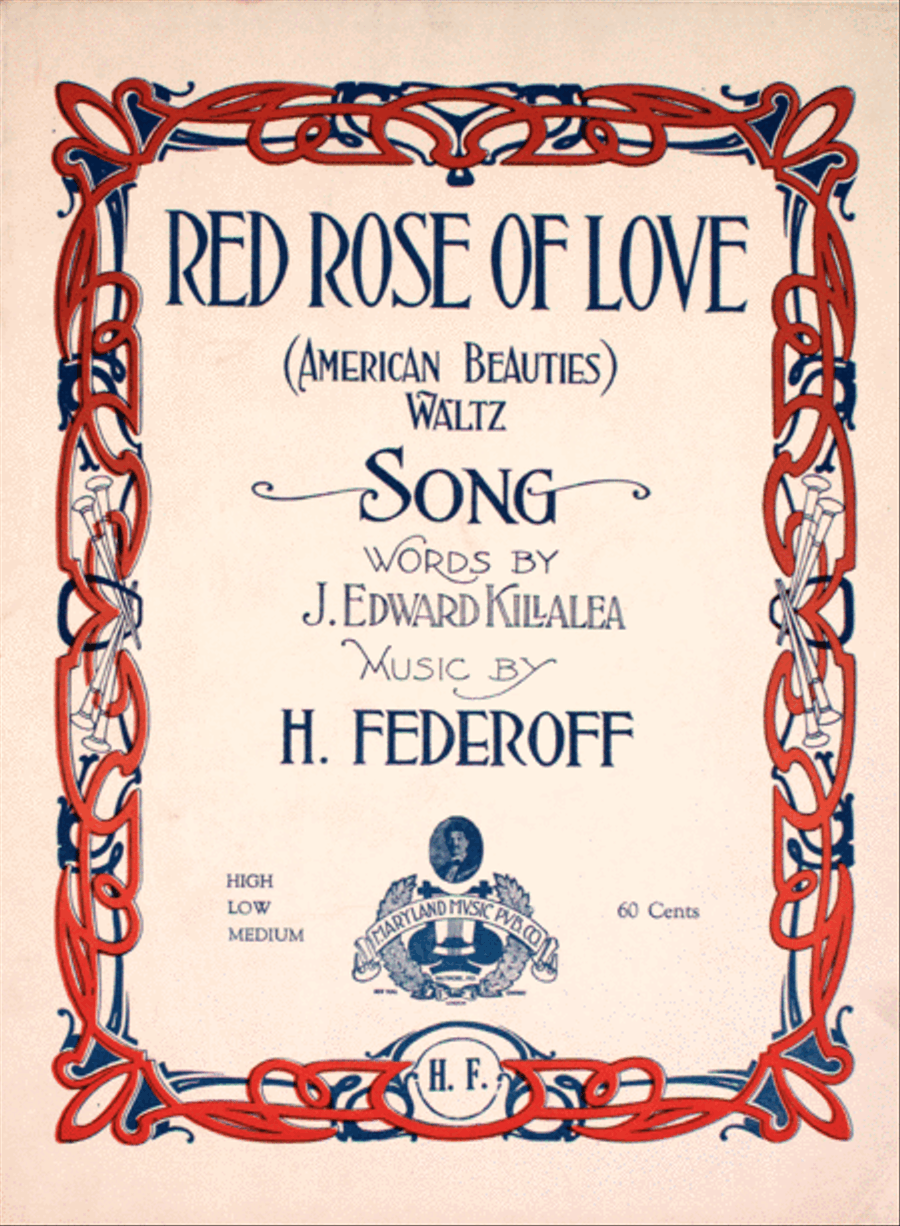 Red Rose of Love (American Beauties Waltz). Song Voice scores gallery preview page 1