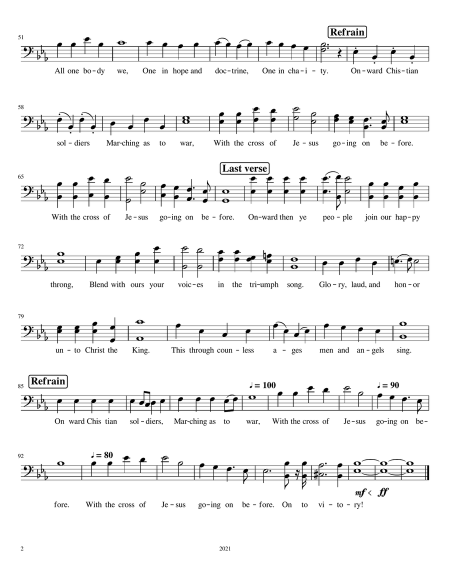 Onward Christian Soldiers (for Band and Choir) Concert Band scores gallery preview page 4