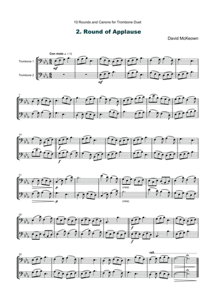 10 Rounds and Canons for Trombone Duet