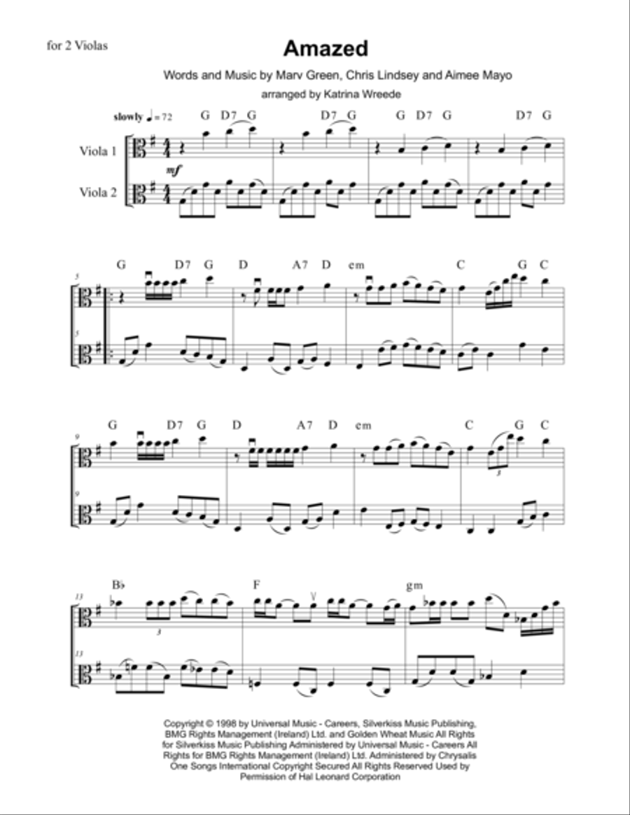 Amazed String Duet scores gallery preview page 1