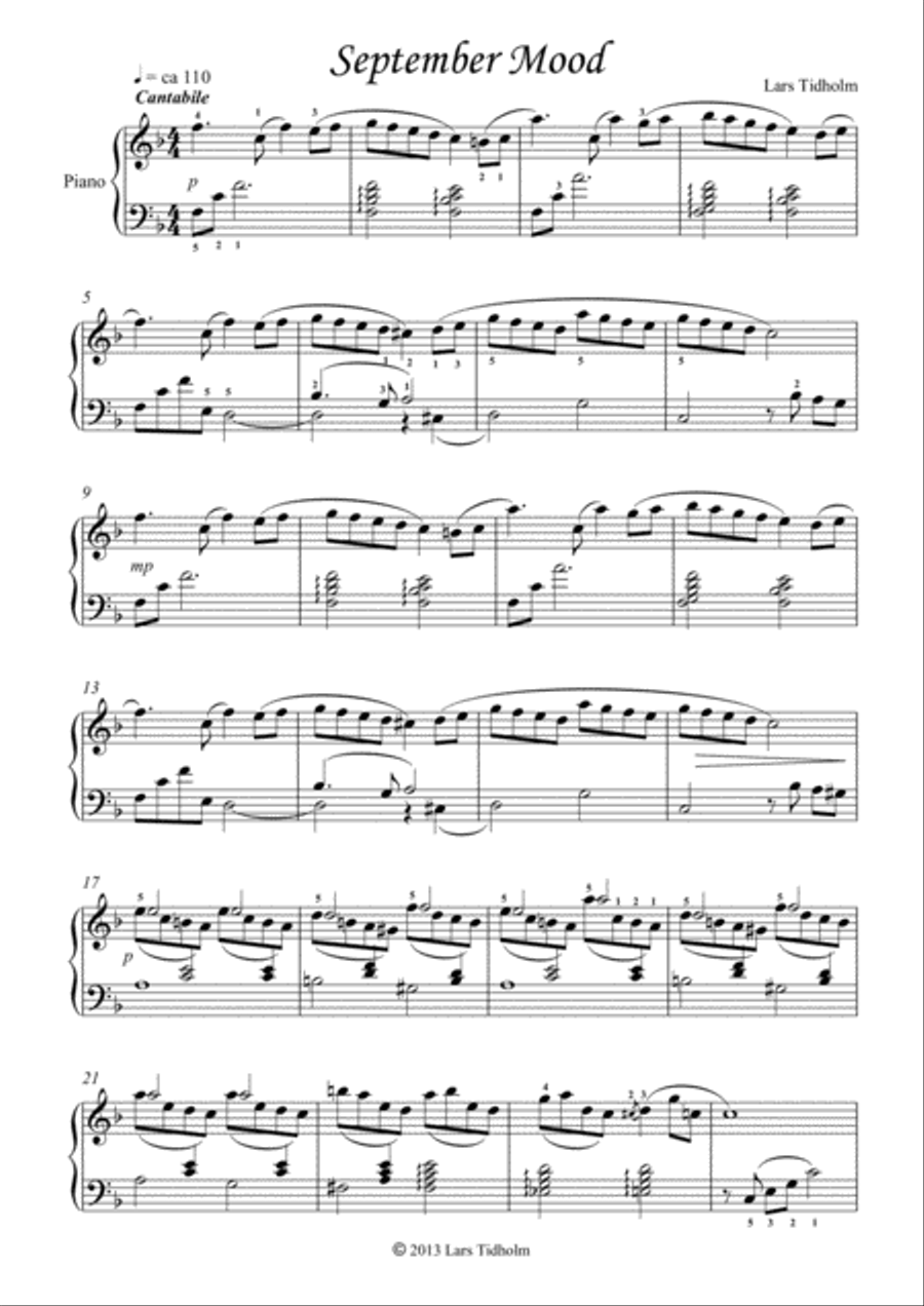 September Mood Small Ensemble - Digital Sheet Music