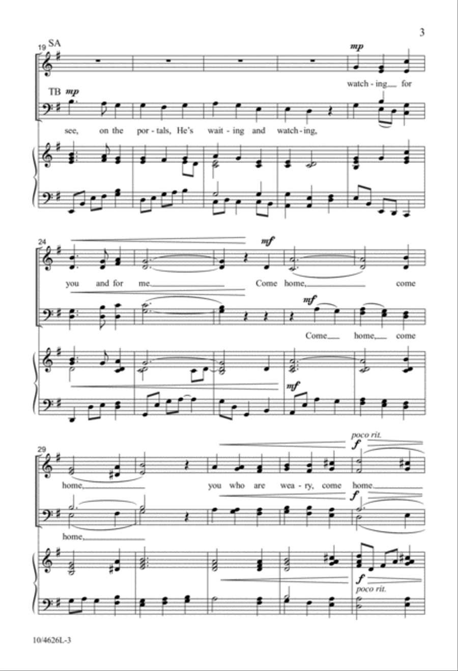 Come Home 4-Part scores gallery preview page 3