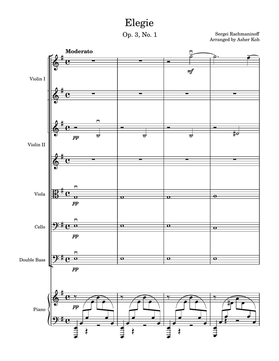 Elegie Elegie String Orchestra scores gallery preview page 1
