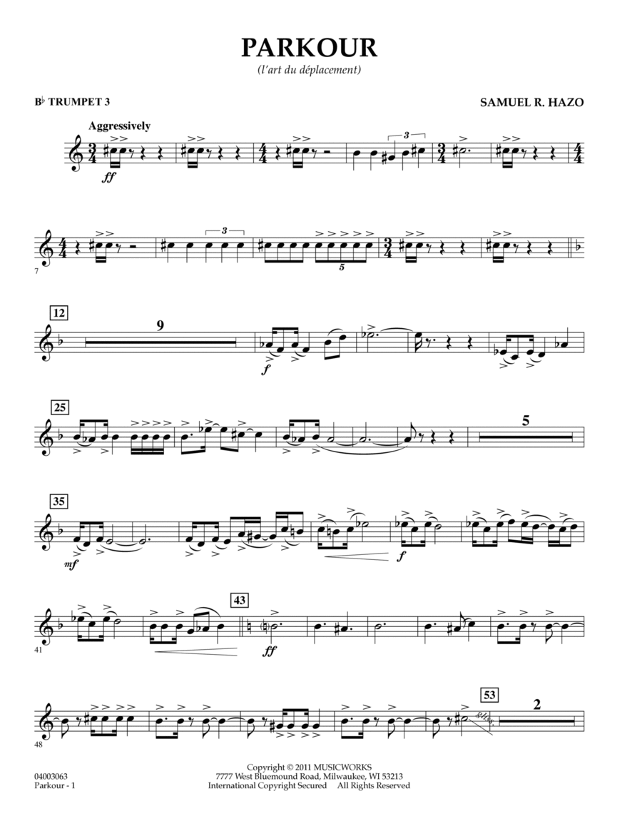 Parkour - Bb Trumpet 3 Concert Band scores gallery preview page 1