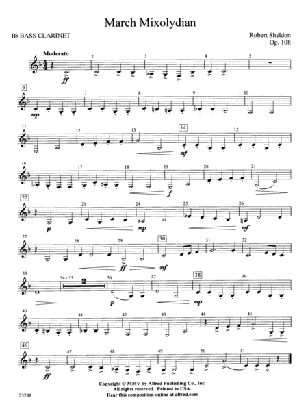 March Mixolydian: B-flat Bass Clarinet
