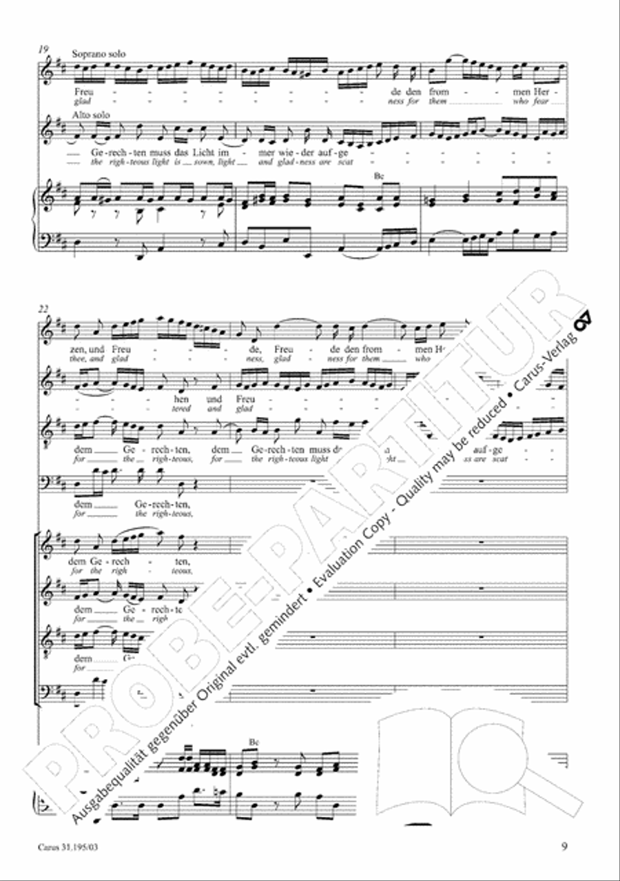 For the righteous light is sown (Dem Gerechten muss das Licht) 4-Part scores gallery preview page 10