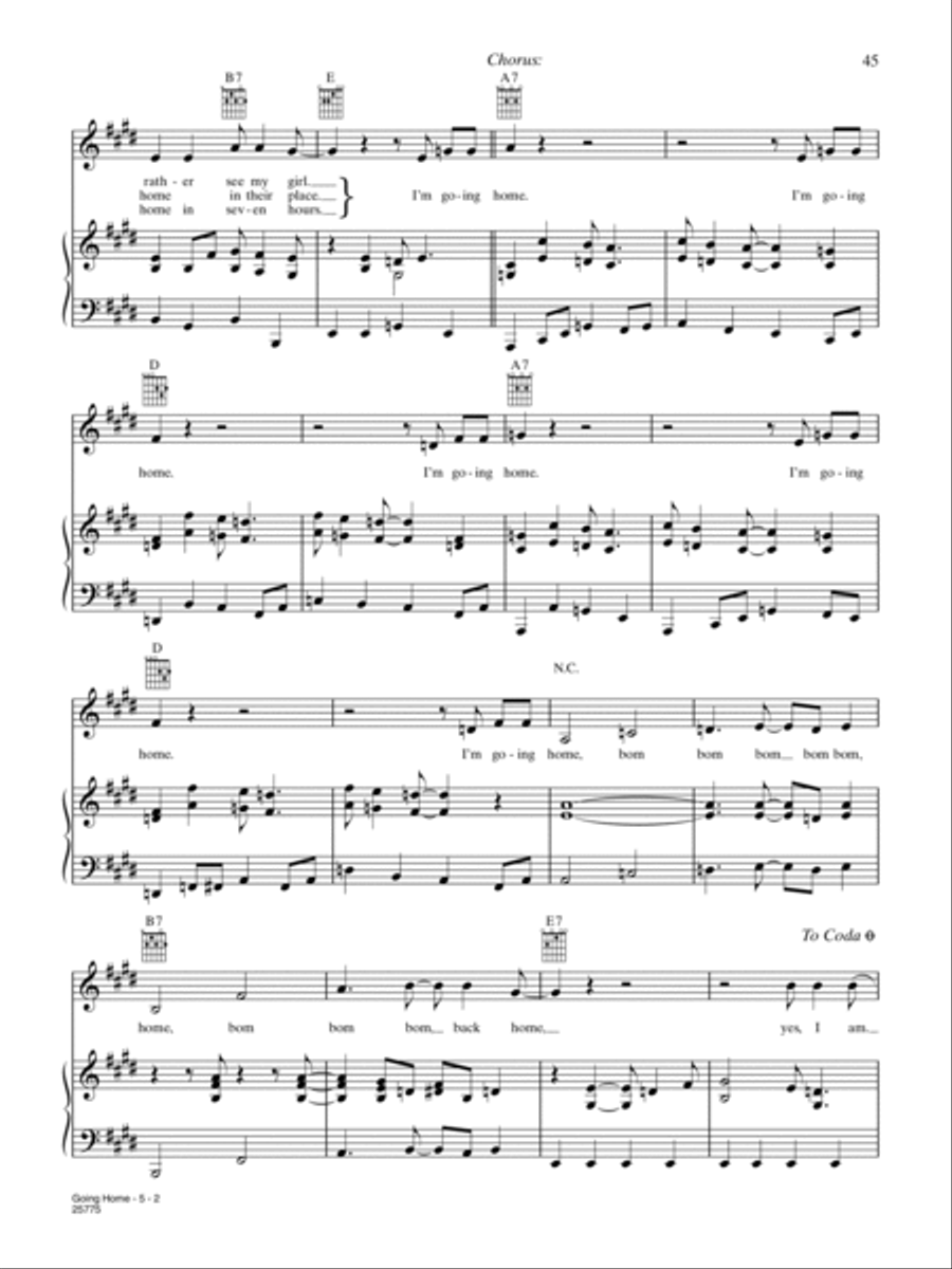 Goin' Home Goin' Home Piano, Vocal, Guitar scores gallery preview page 2