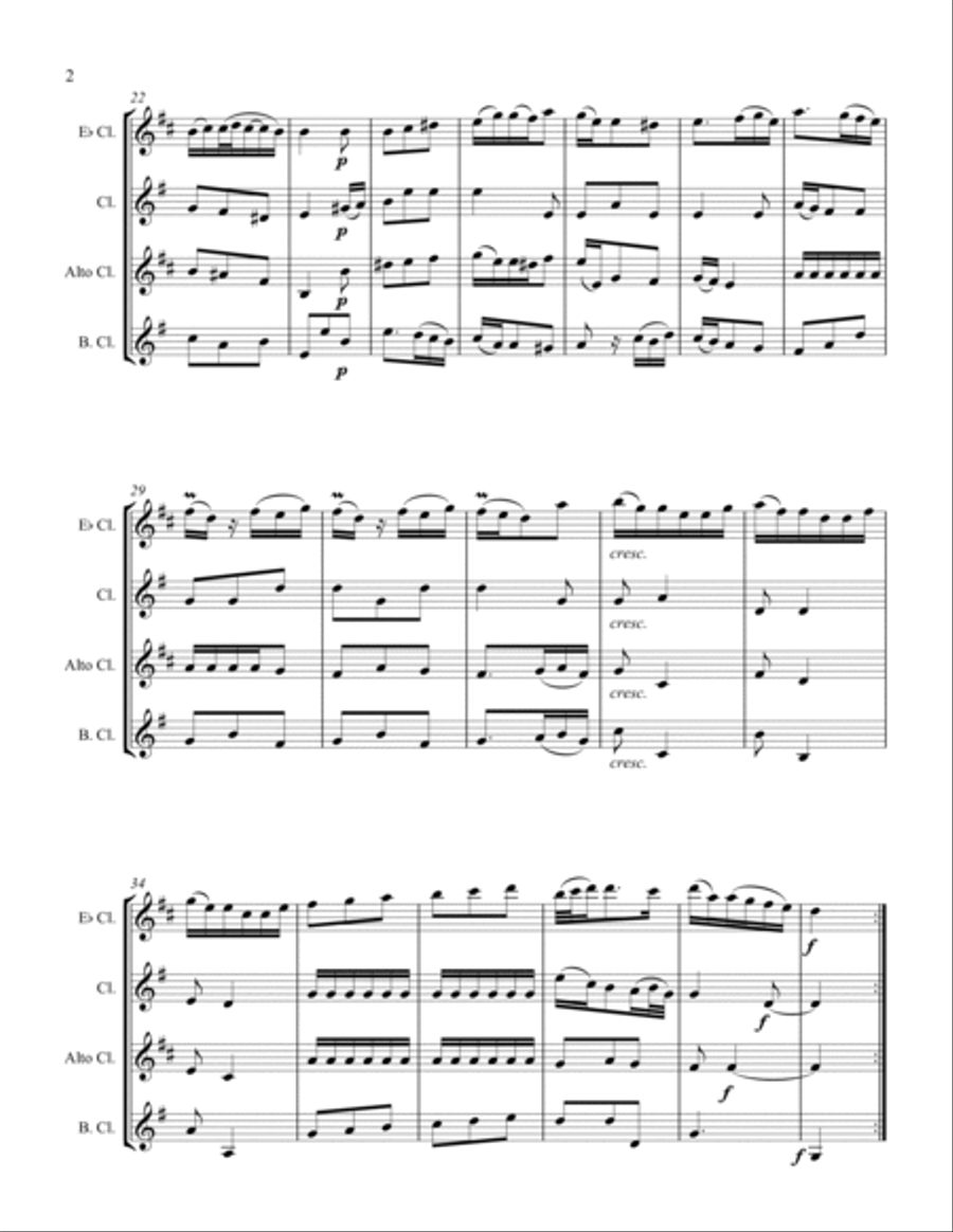 Arietta Arietta Clarinet Quartet scores gallery preview page 2