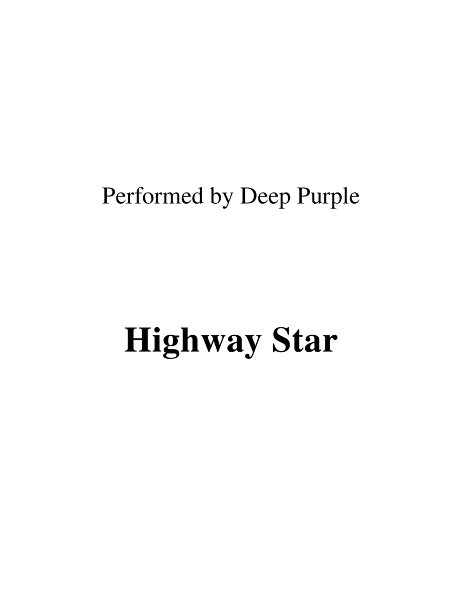 Highway Star Piano scores gallery preview page 1