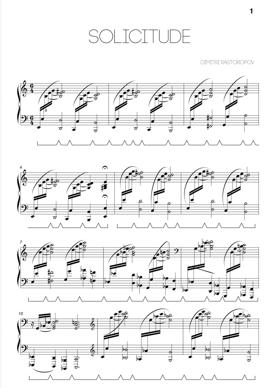 Solicitude Solicitude Easy Piano scores gallery preview page 1