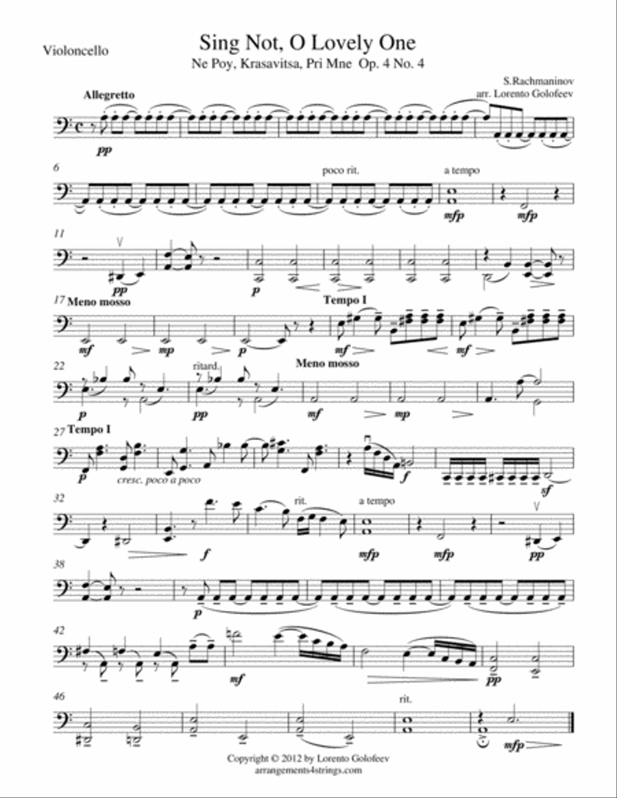 Sing Not To Me, O Lovely One String Quartet scores gallery preview page 6