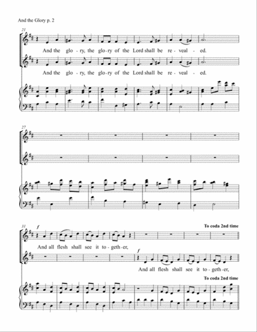 And The Glory of the Lord SA scores gallery preview page 2