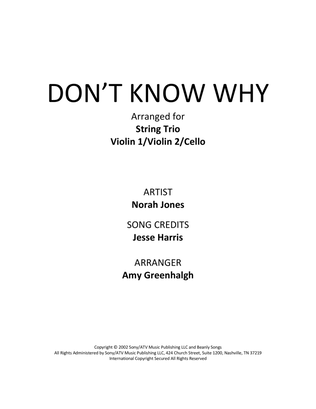 Book cover for Don't Know Why