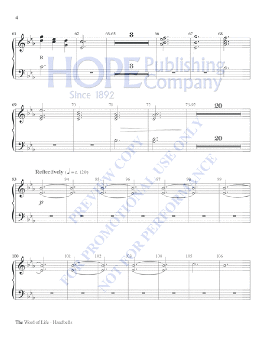 Word of Life, The-Handbell Part Choir scores gallery preview page 4