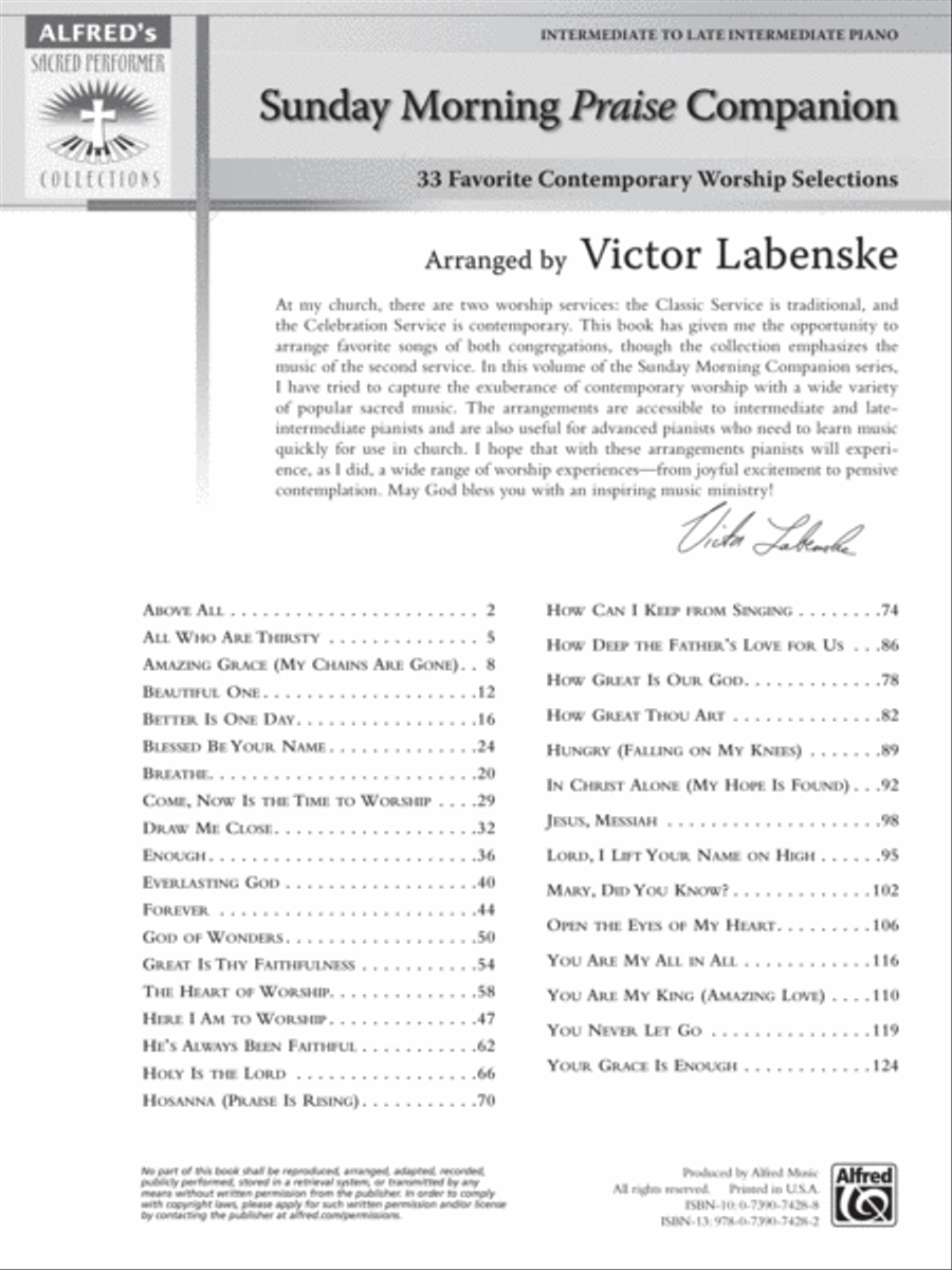 Sunday Morning Praise Companion Piano Solo scores gallery preview page 2