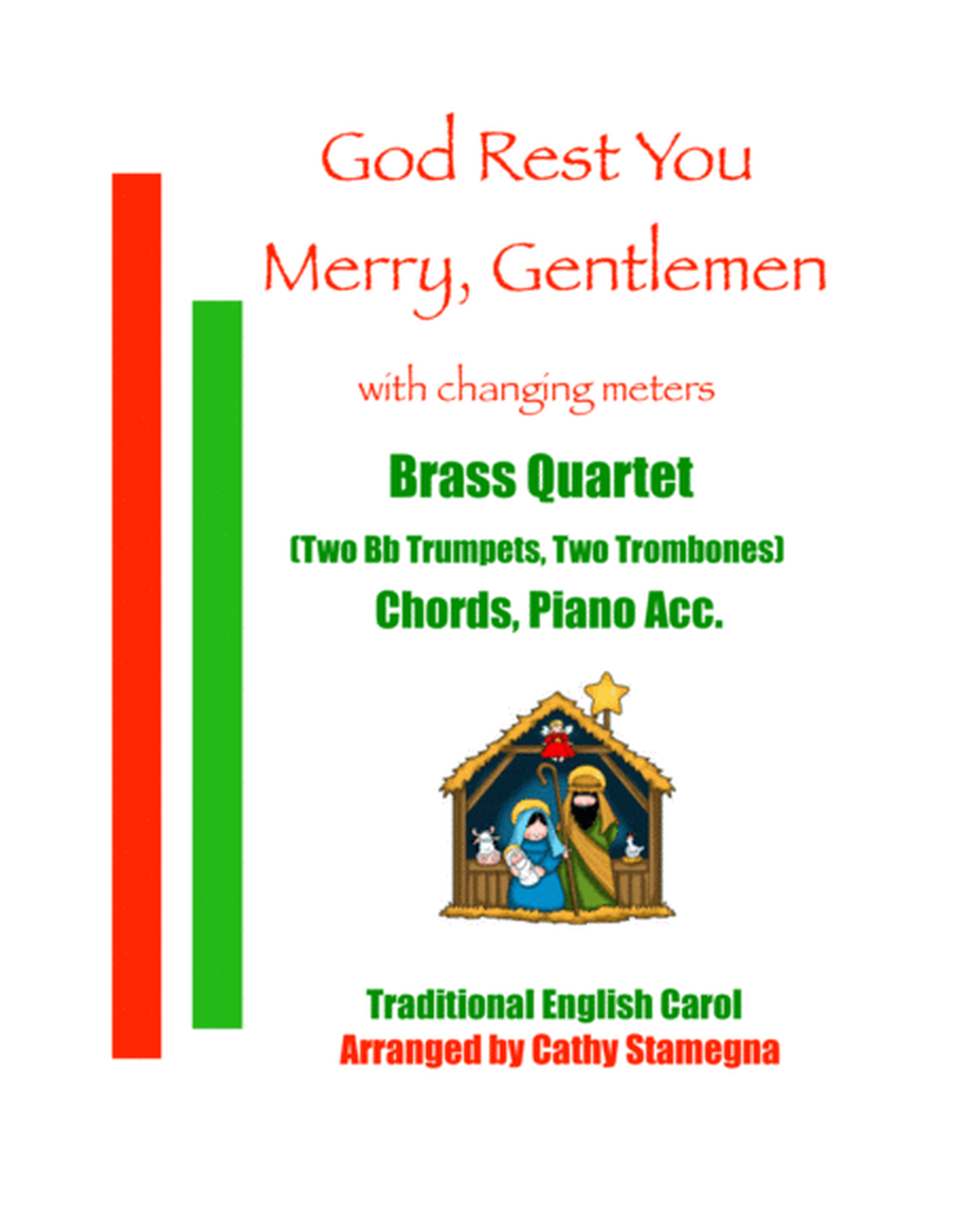 God Rest You Merry, Gentlemen (Brass Quartet: Two Bb Trumpets, Two Trombones) (Chords, Piano Acc.) image number null