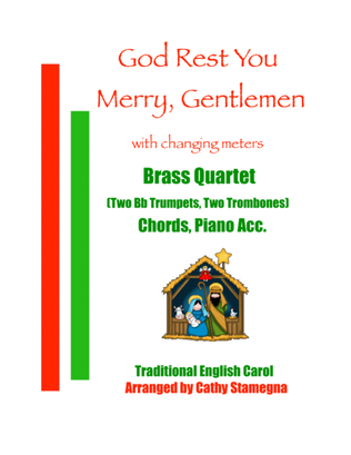 God Rest You Merry, Gentlemen (Brass Quartet: Two Bb Trumpets, Two Trombones) (Chords, Piano Acc.)