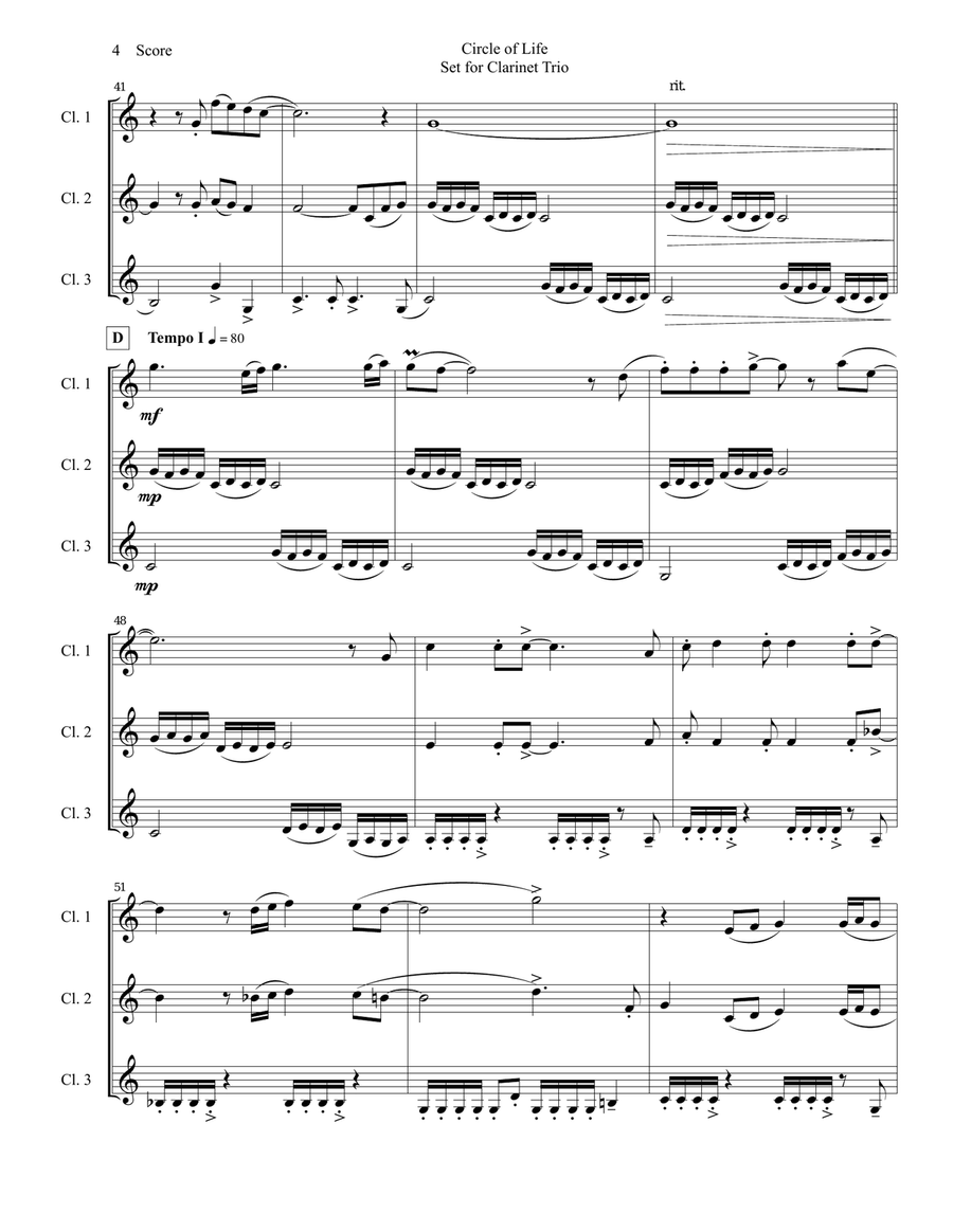 Circle Of Life Circle Of Life B-Flat Clarinet scores gallery preview page 5