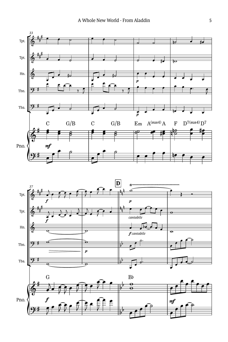 A Whole New World Small Ensemble scores gallery preview page 5
