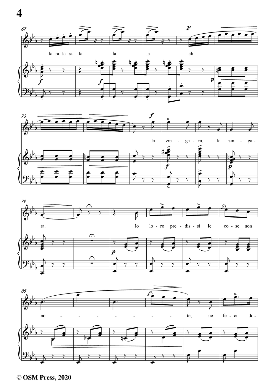 Donizetti-La Zingara,in c minor,for Voice and Piano Piano, Vocal scores gallery preview page 6