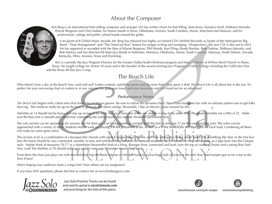 The Beach Life (Score) Jazz Ensemble scores gallery preview page 3
