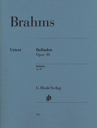 Book cover for Brahms - Ballades Op 10 Piano Urtext