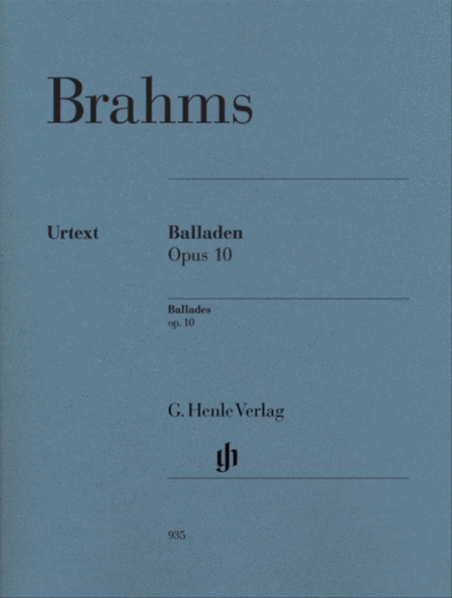 Brahms - Ballades Op 10 Piano Urtext