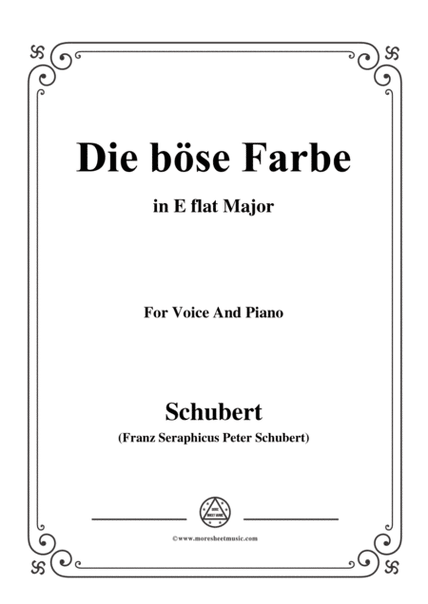 Schubert-Die böse Farbe,from 'Die Schöne Müllerin',Op.25 No.17,in E flat Major,for Voice&Piano image number null