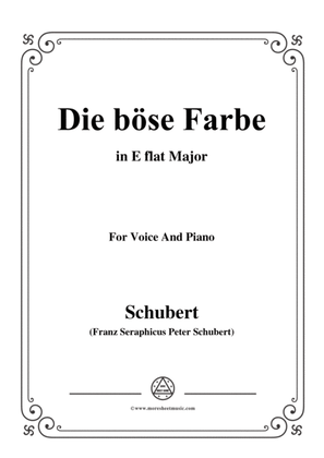 Book cover for Schubert-Die böse Farbe,from 'Die Schöne Müllerin',Op.25 No.17,in E flat Major,for Voice&Piano