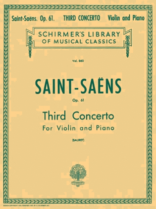 Book cover for Third Concerto in B Minor, Op. 61