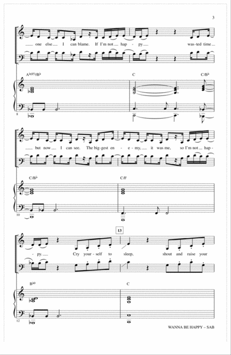 Wanna Be Happy? Wanna Be Happy? 3-Part scores gallery preview page 2