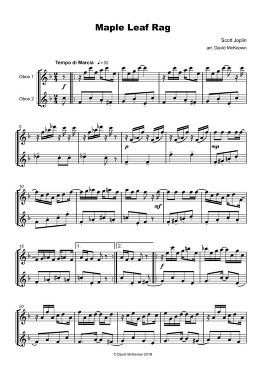 Maple Leaf Rag, by Scott Joplin, Oboe Duet