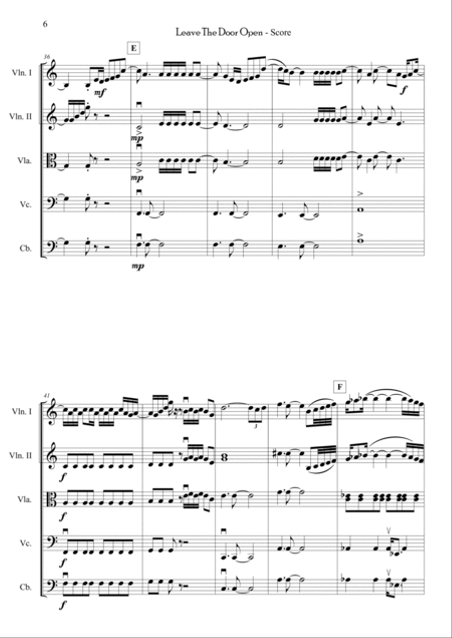 Leave The Door Open String Orchestra scores gallery preview page 5