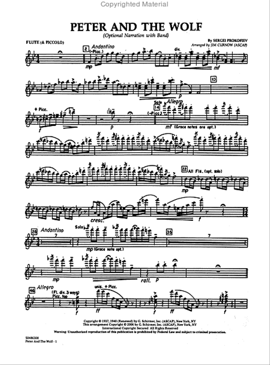 Peter and the Wolf Concert Band scores gallery preview page 4