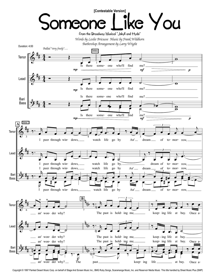 Someone Like You SSAA scores gallery preview page 1