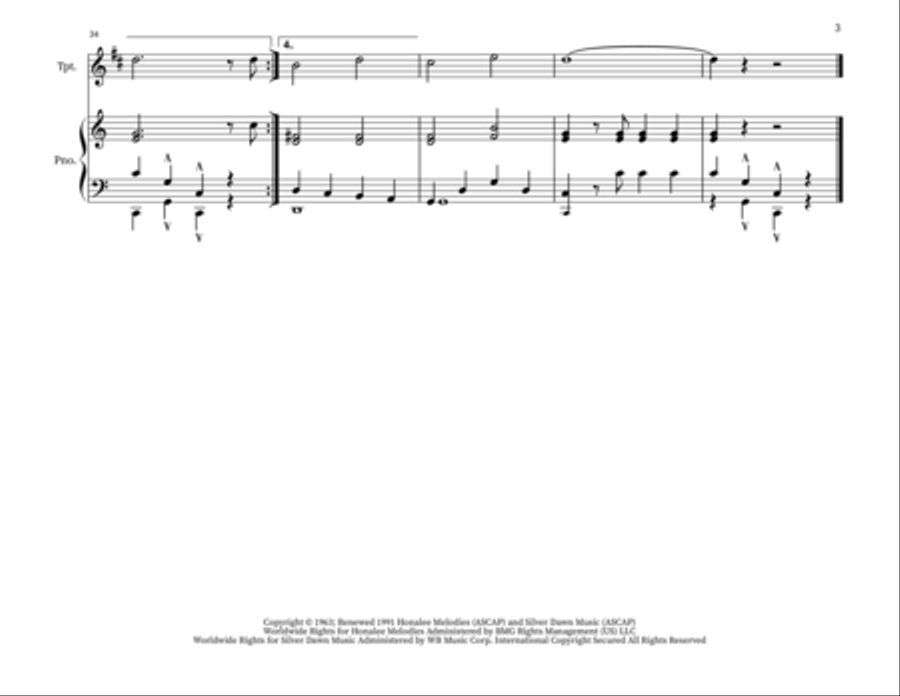 Puff The Magic Dragon Puff The Magic Dragon Trumpet Duet scores gallery preview page 3