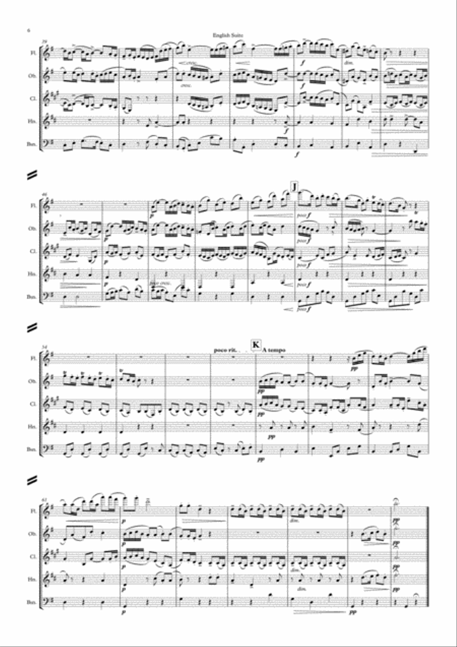 Parry: An English Suite Mvts. I to V - wind quintet Woodwind Quintet scores gallery preview page 6
