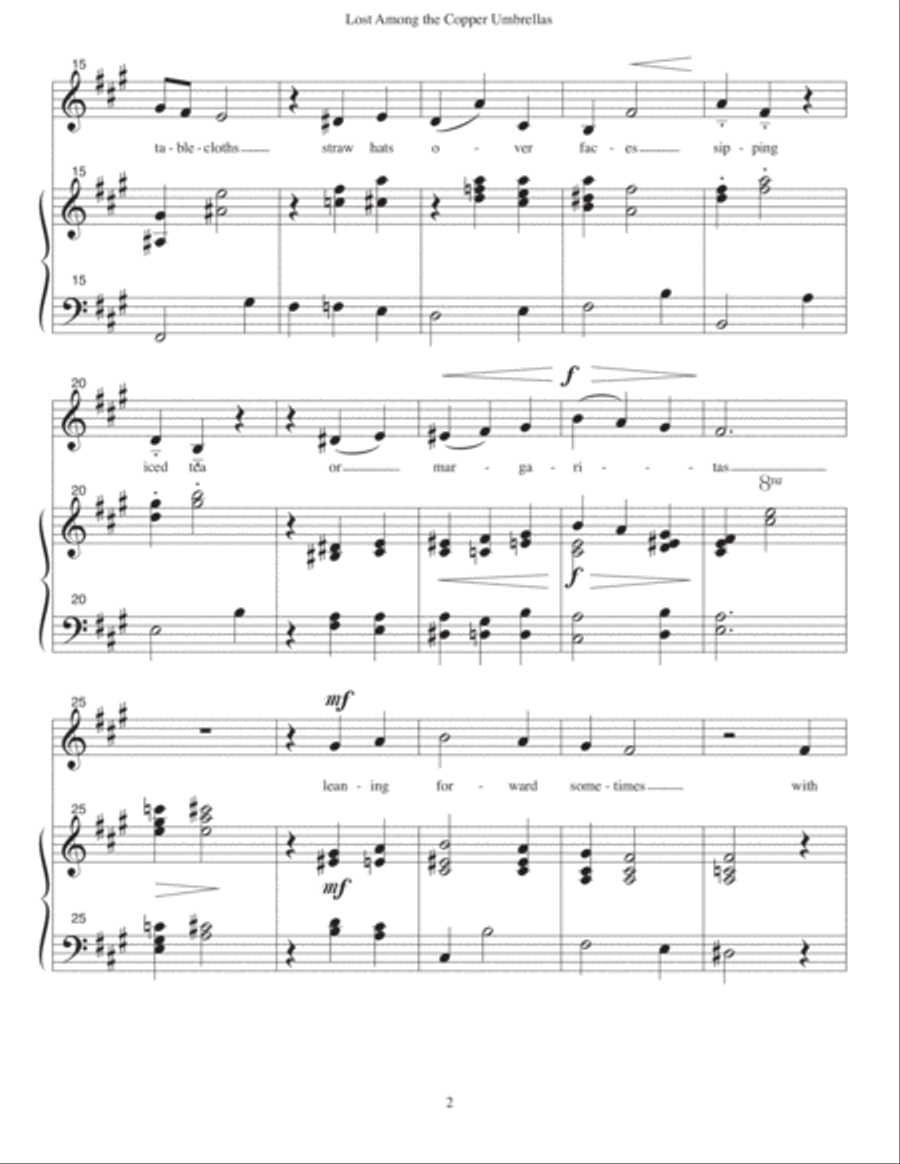 Lost Among the Copper Umbrellas (A Major) Medium Voice scores gallery preview page 2